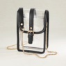 Clear Cell Phone Crossbody with Gold Chain, Black, large