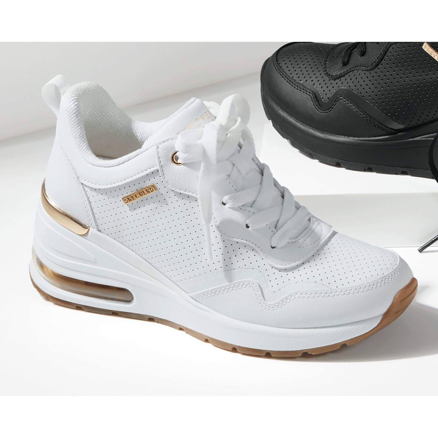 Skechers lace up blanco new arrivals