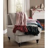 Bouclé Throw with Macrame Fringe, , large