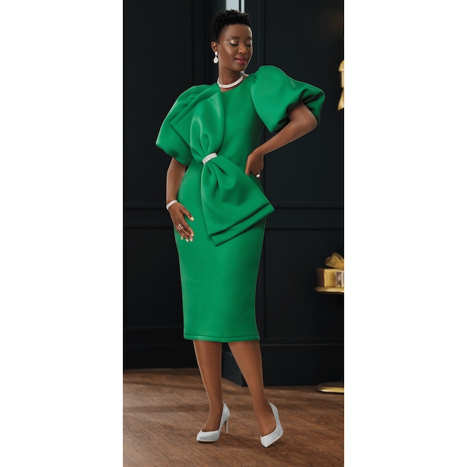 Perrine Bow Sheath Dress, , large
