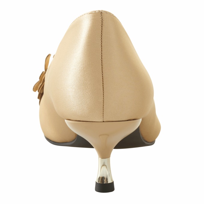 Amanda D’laurie Ruffle Kitten Heel for Women in Satin with 2” Dual-Finish Heel, , large