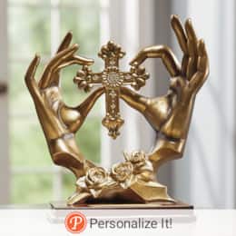 Cross in Hands Sculpture, , large
