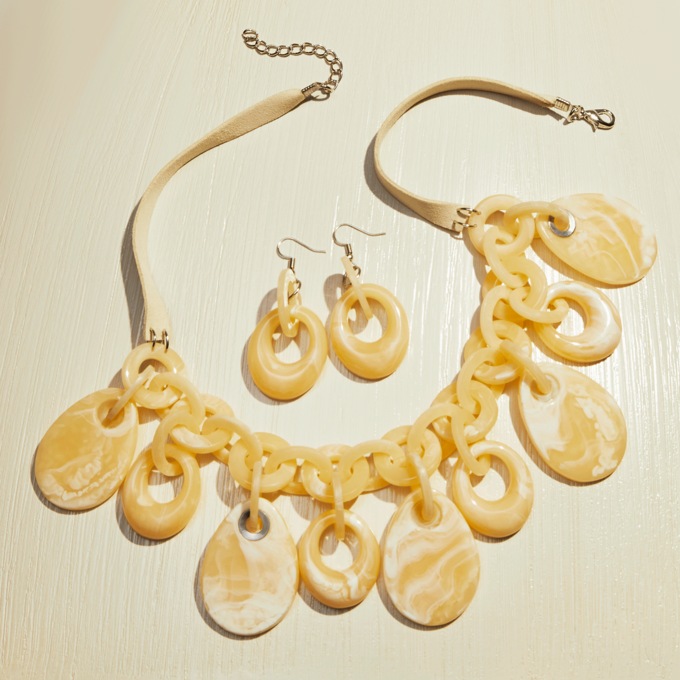 Acrylic Drop Necklace & Earring Set, , large