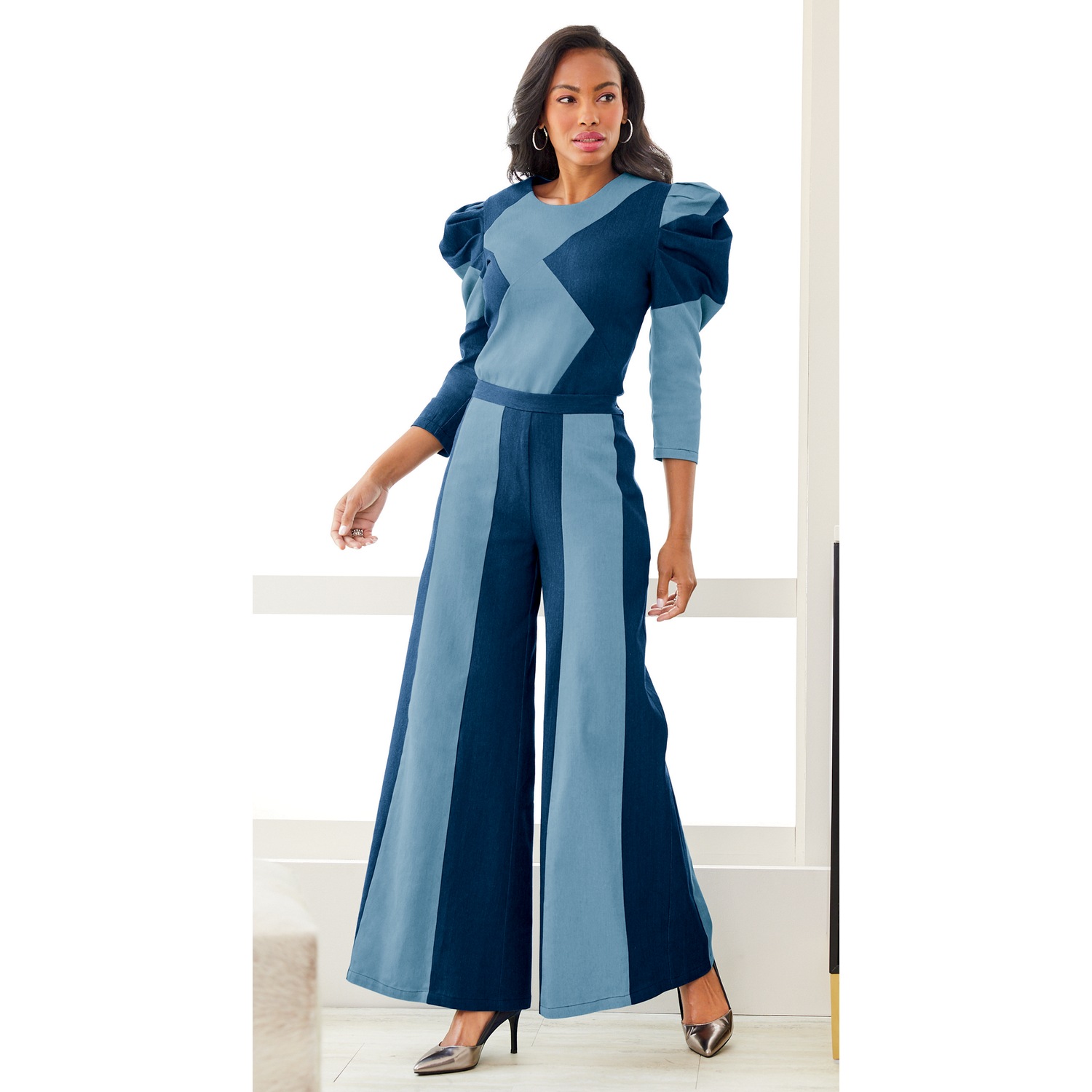 Patchwork Denim Pant Set ASHRO