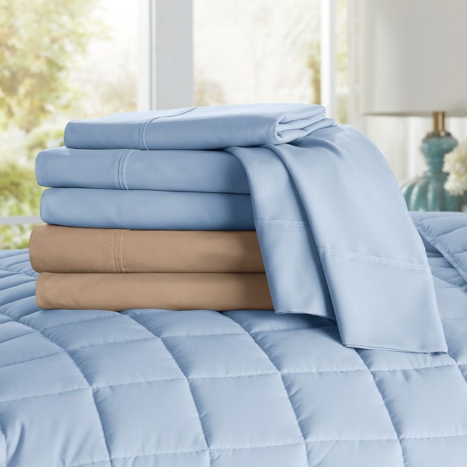 Bedtite CoolMax Cooling Microfiber Sheet Set, Taupe, large