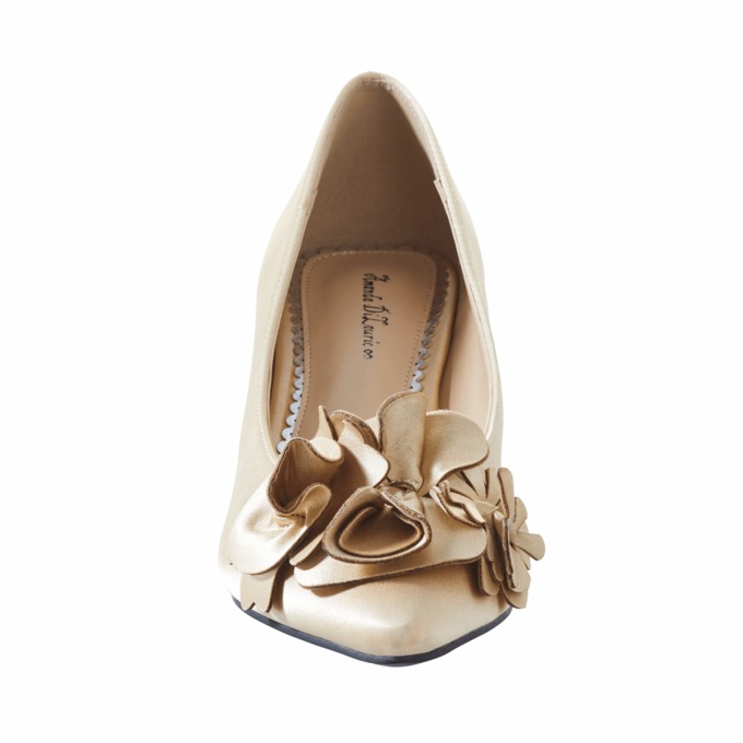 Amanda D’laurie Ruffle Kitten Heel for Women in Satin with 2” Dual-Finish Heel, , large