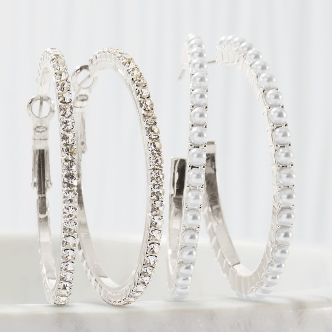 2-Pair Set of Dress Hoops, , large