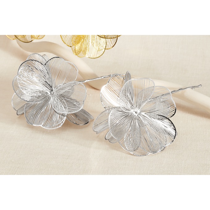 3-D Flower Earrings, , large