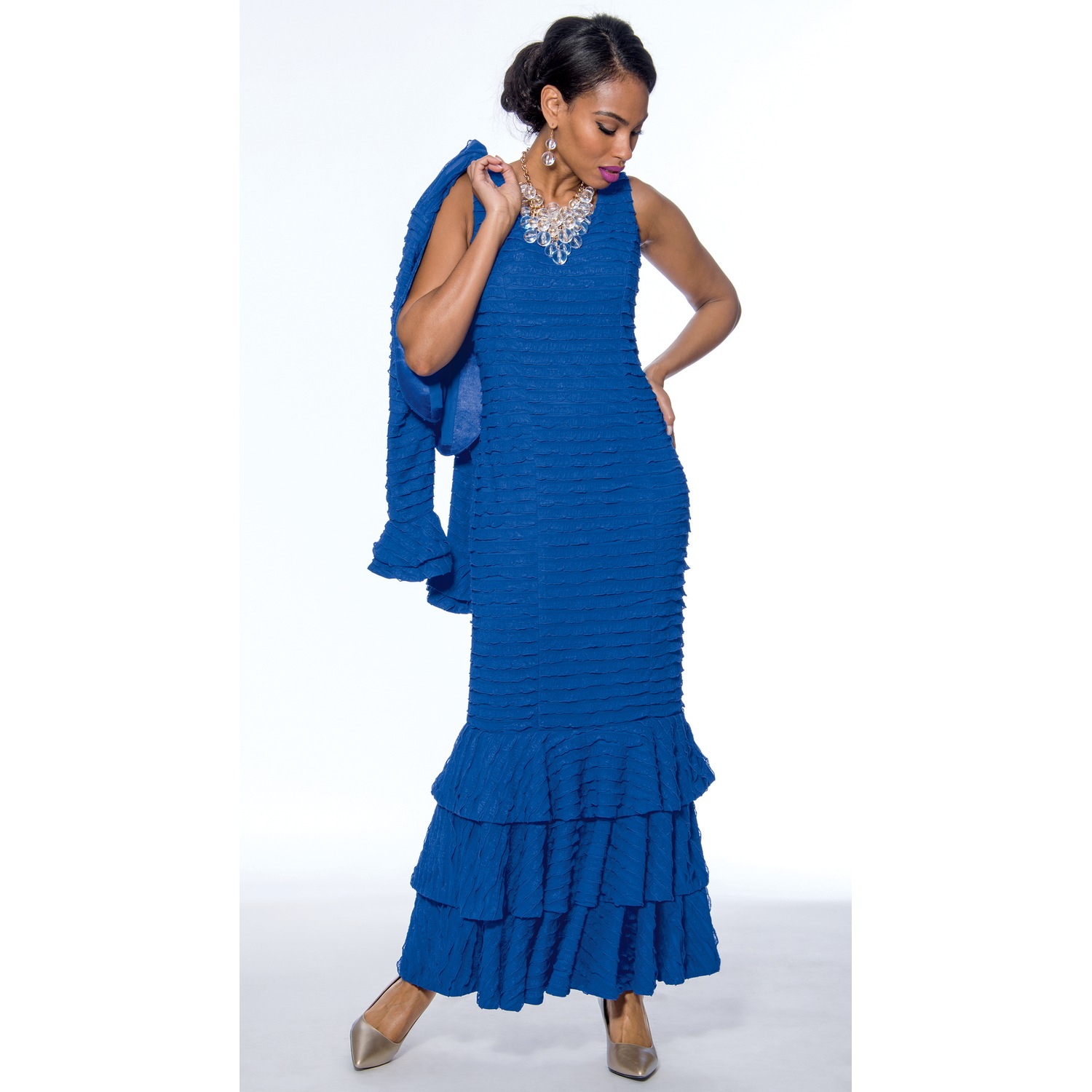 Royal blue jacket dress top