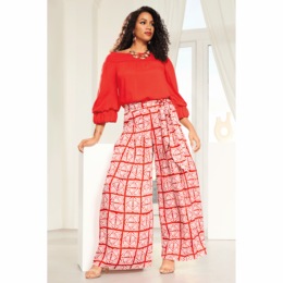 Letsha Woven Blouse and Amari Wide Leg Pant, , large