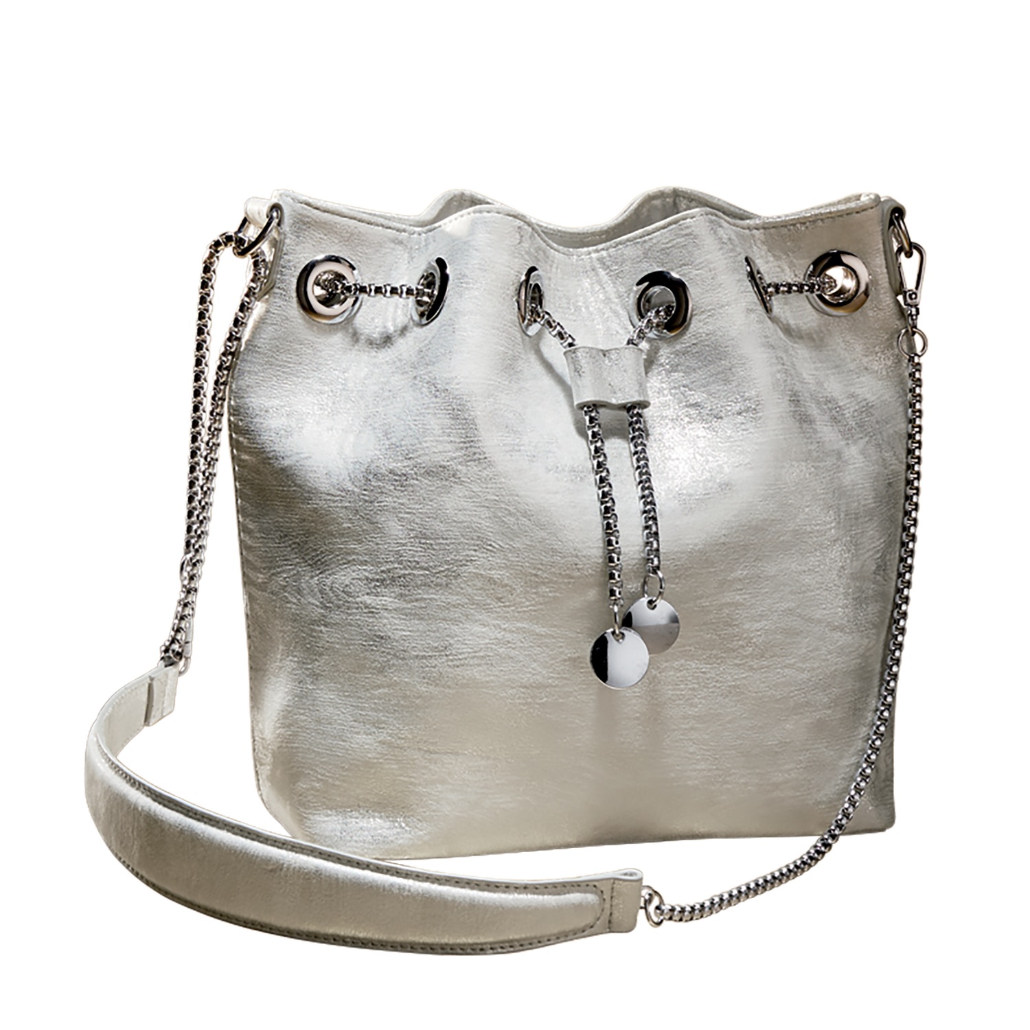Metallic Bucket Bag