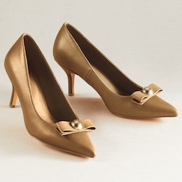 Classic Bow Dress Pump with Pointed Toe and 2.5&rdquo; Heel, , large