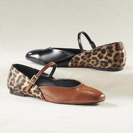 Classique Patent and Leopard Skimmer with Memory Foam Footbed, , large