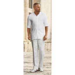Stacy Adams Knit-Shirt Pant Set, , large