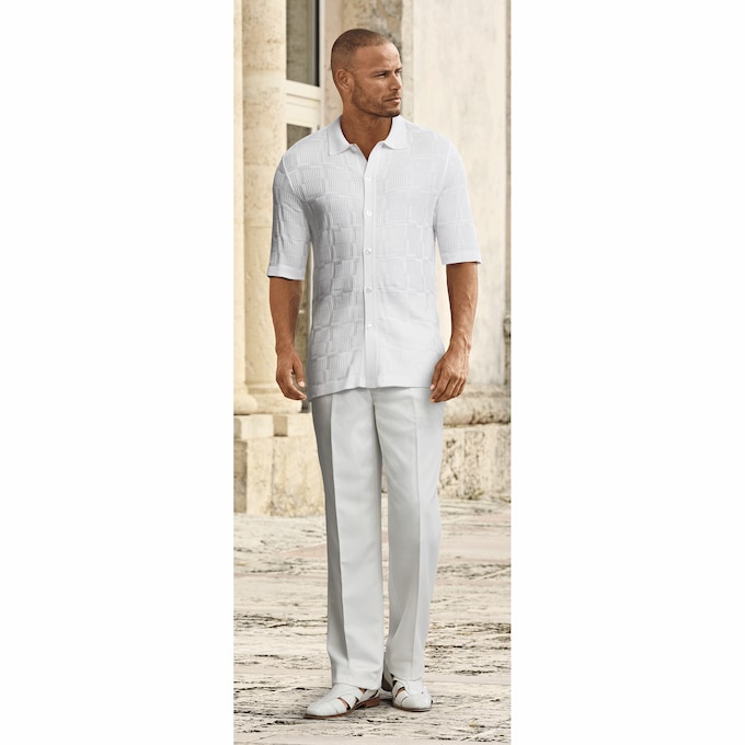 Stacy Adams Knit-Shirt Pant Set, , large