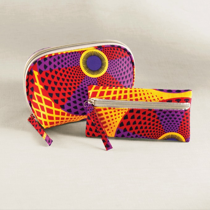 Ima Headwrap 4-Piece Set with Earrings, Purse and Pouch, Multi, large