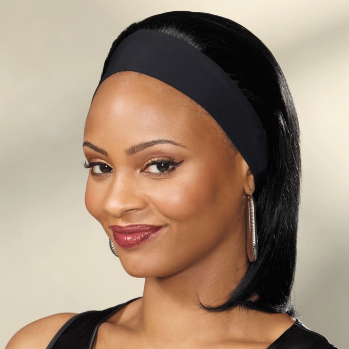 Vivica Fox Human Hair Blend Headband Wig, Jet Black, large