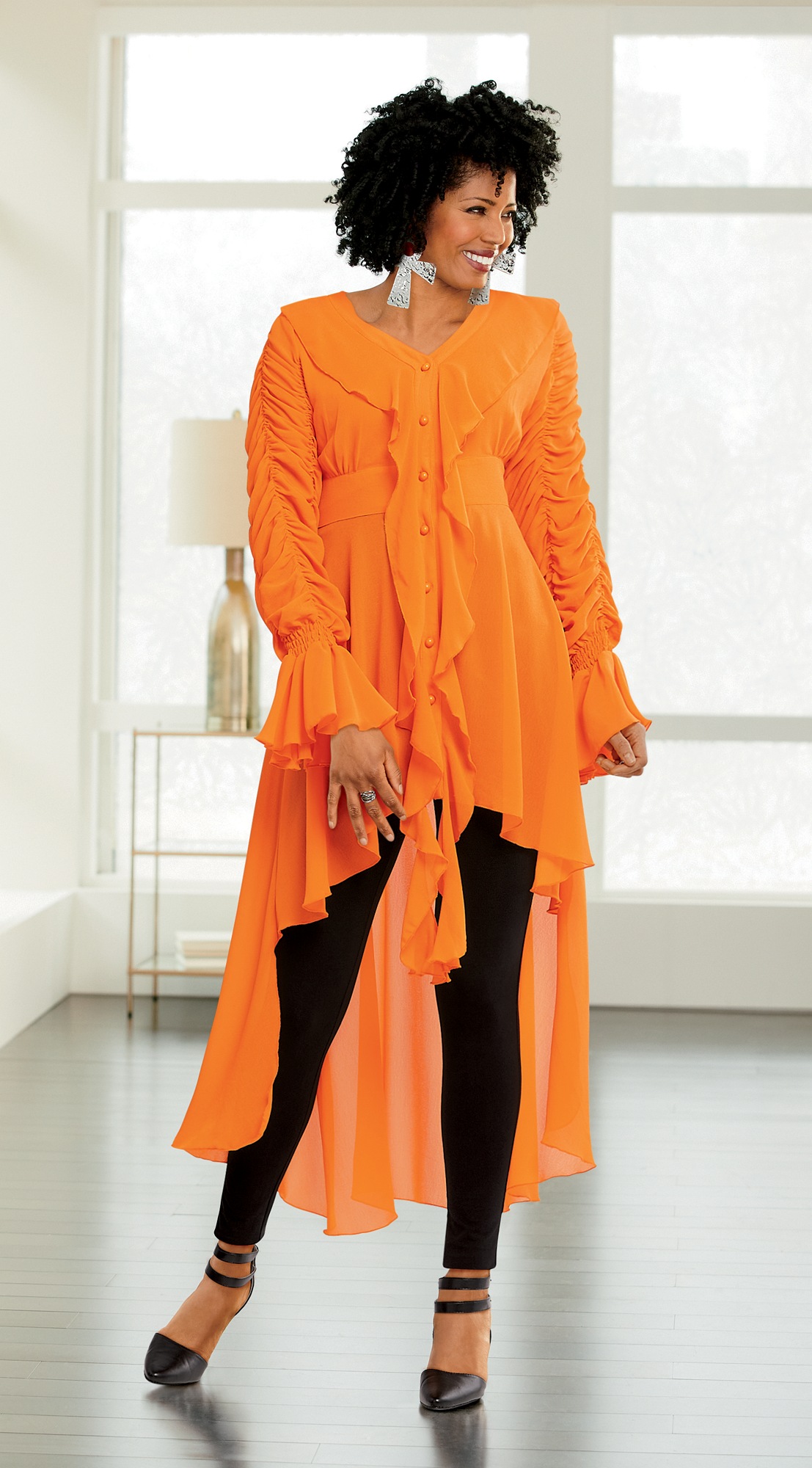 orange high low top