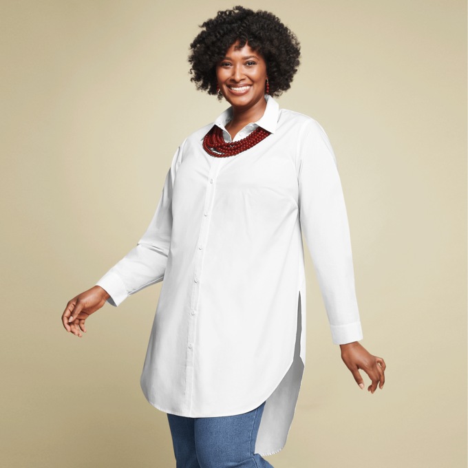 Julie Classic Button-Down Tunic, , large