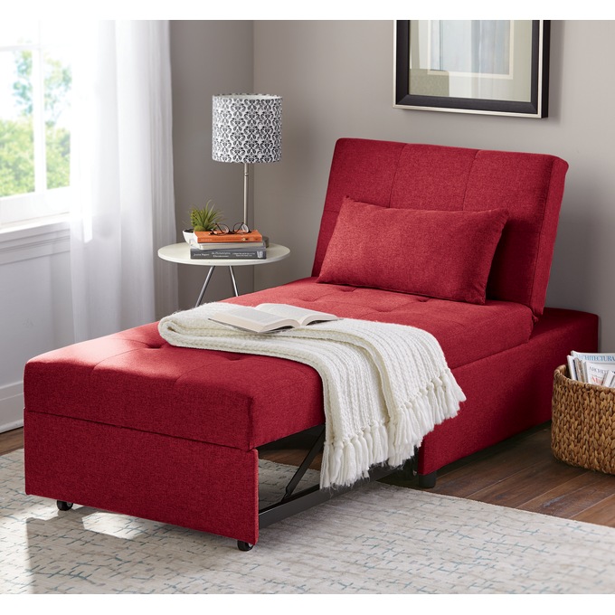Cali Convertible Chair, Red, large