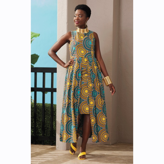 Laqueta Overlay Skirt Dress, Teal Yellow Multi, large