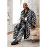 Black &amp; White Pajamas &amp; Robe by Steve Harvey, , large