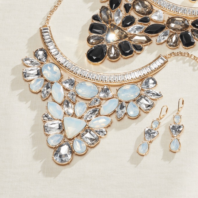 Crystal Shapes Necklace & Earring Set, , large