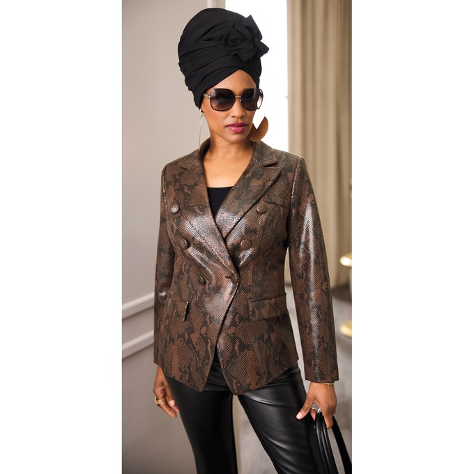 Faux-Snakeskin Jacket, , large