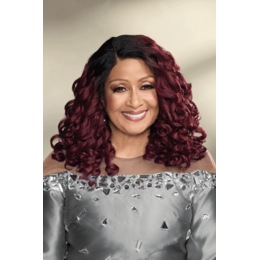Dorinda Clark-Cole Champagne Wig, Off Black Red Velvet, large