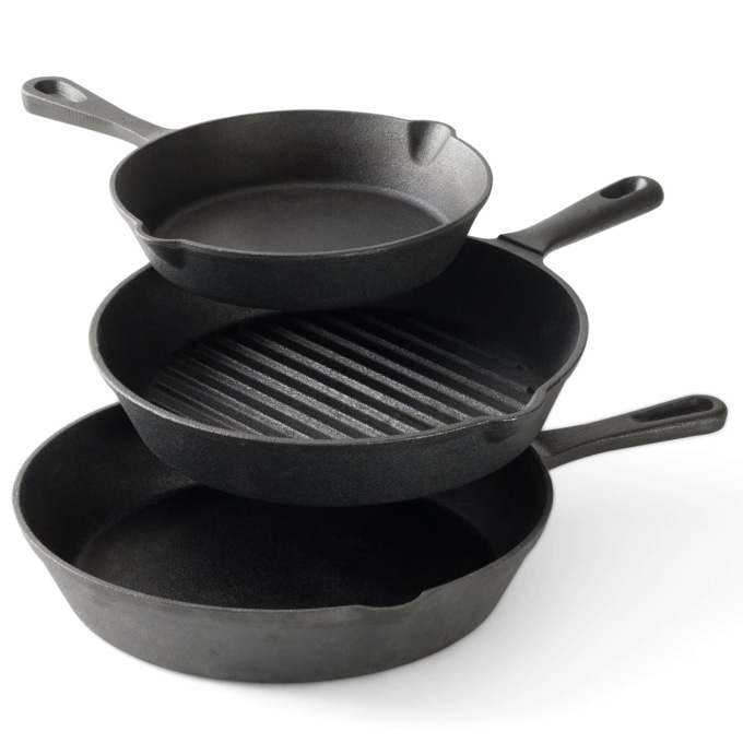 Piece Pre-Seasoned Cast Iron Cookware Set with Skillets and Dutch Oven, , large