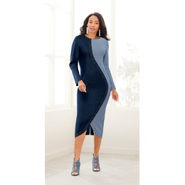 Kalendria Denim Sheath Dress, , large
