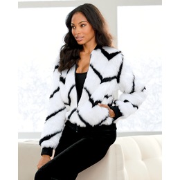 Gianna Faux-Fur Bomber Jacket, , large