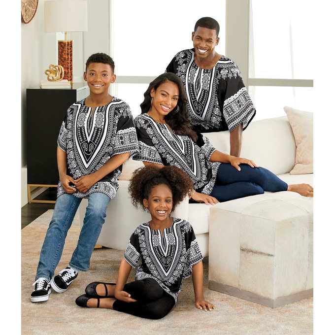 Black and white dashiki sales