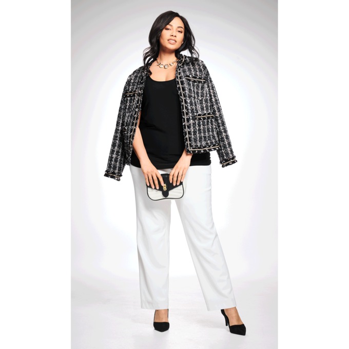Plaid Crop Jacket , , large