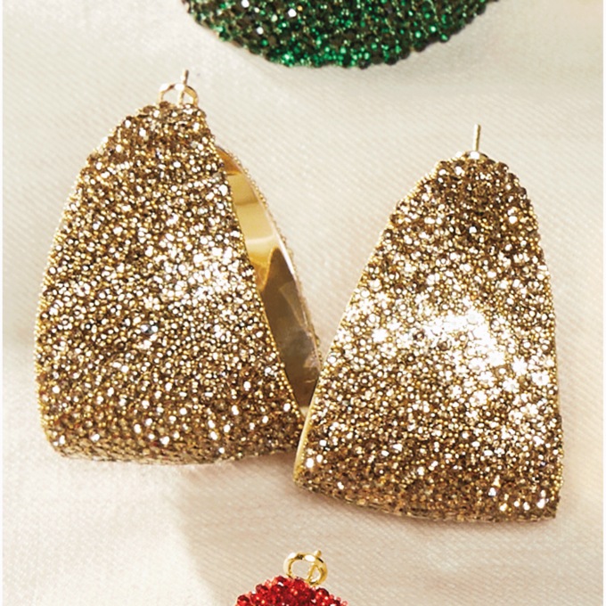 Crystal Color Pavé Wide Hoops, , large