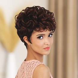 Motown Tress Trini Wig, Medium Dark Brown Copper Blonde, large