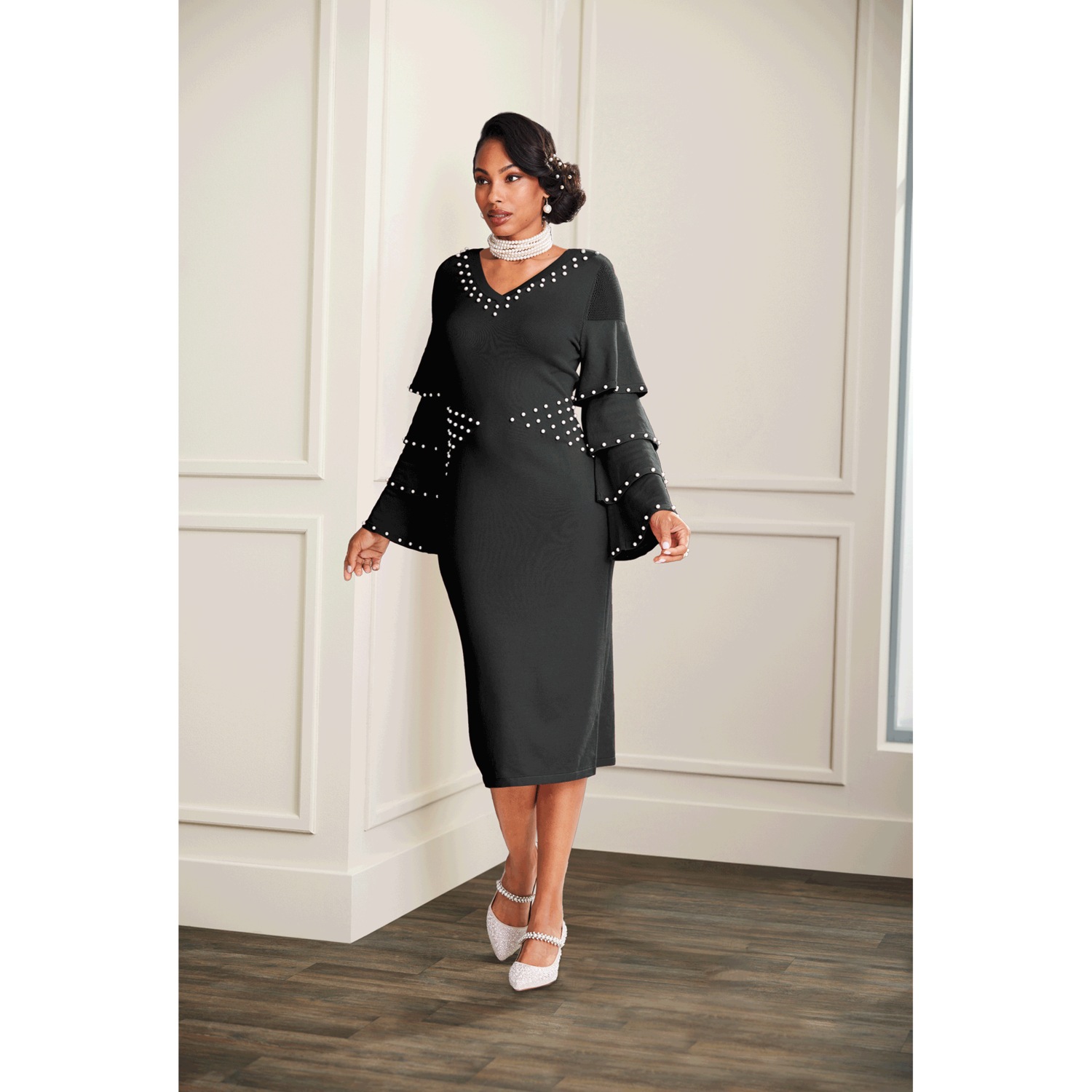 Tiered sleeve sweater online