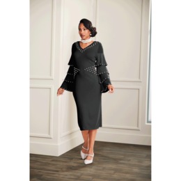 Nikema Tiered-Sleeve Sweater Dress, , large
