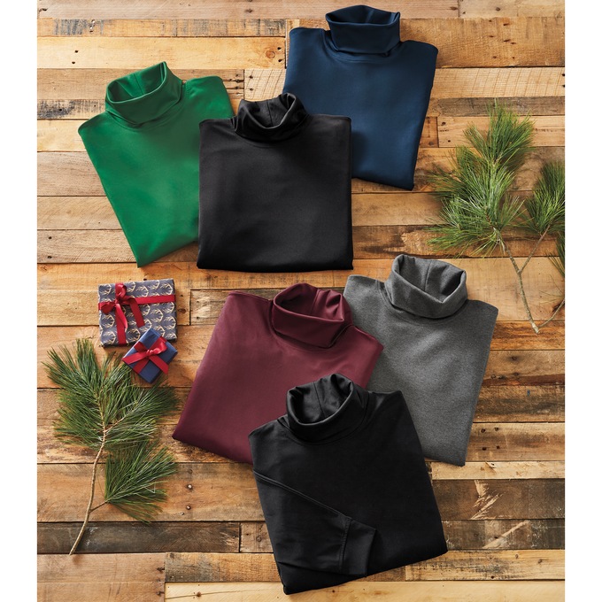 3-Pack Classic Men's Jersey Turtleneck Set, , large