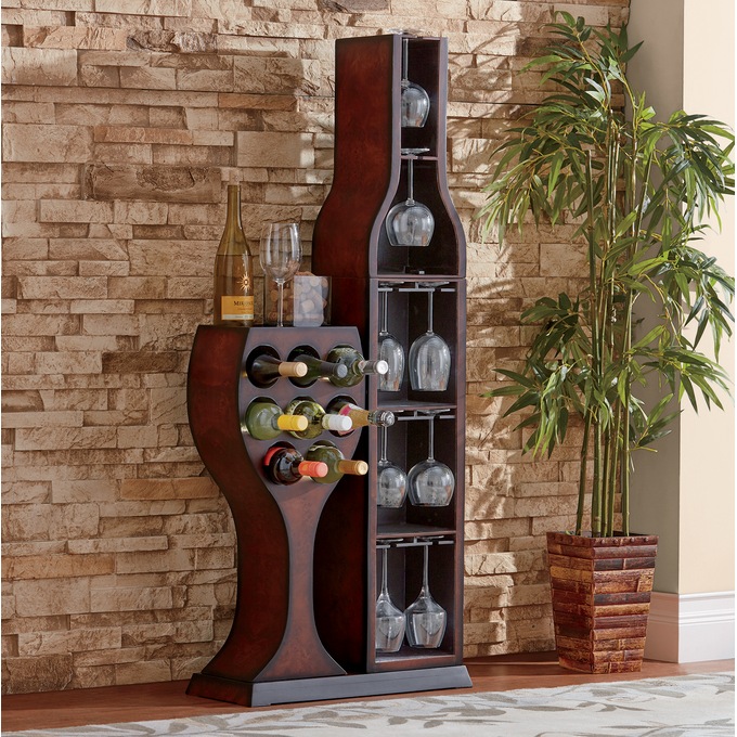Conversation Piece Wine Rack, Walnut, large