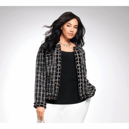 Plaid Crop Jacket , , large
