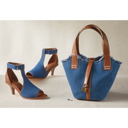 Denim Bucket Bag and Denim Peep-Toe Sandal - BUY BOTH AND SAVE!, , large