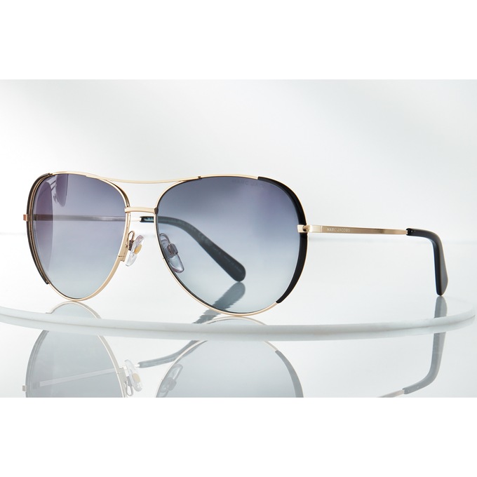 Marc Jacobs Aviator Sunglasses, Gold Black Dark Gray, large