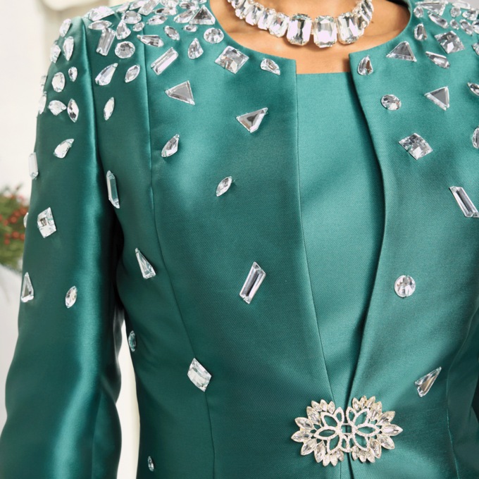 Kamilah Jacket Dress, Lush Green, large