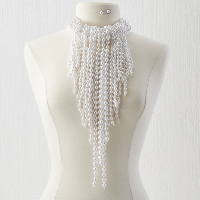 Multi-Strand Beaded Necklace & Earring Set, , large
