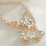 Crystal Marquise Bib Necklace & Earring Set, Goldtone, large