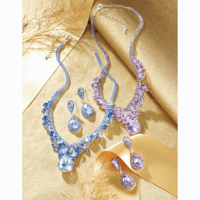 Crystal Teardrop Necklace & Earring Set, , large