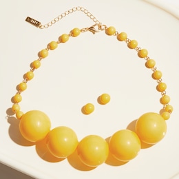 Color Ball Necklace &amp; Earring Set, , large