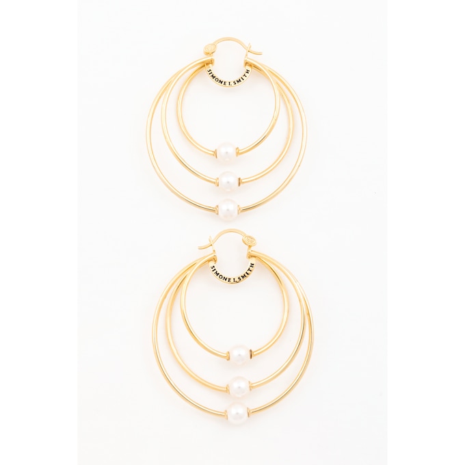 SIS Lady of Serenity Faux-Pearl Hoops - Oprah's Favorite Things, , large