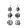Black/White Houndstooth Earrings, , large